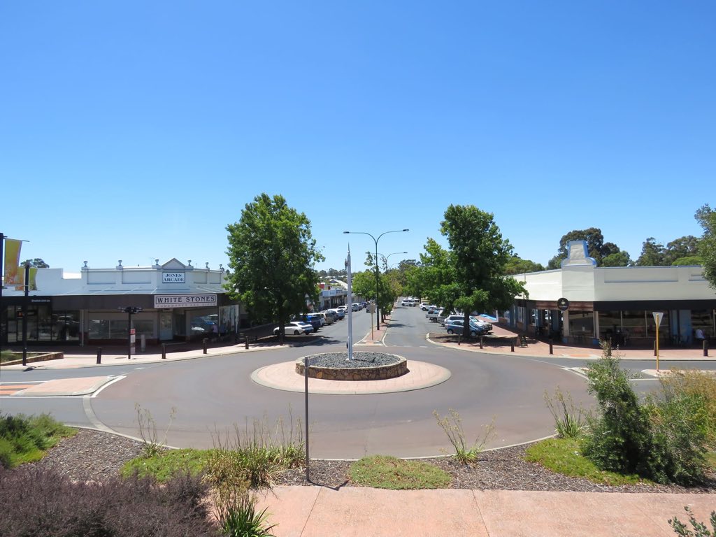 Homes and green streetscape in Collie, Western Australia